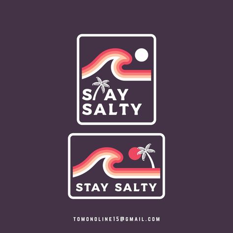 Artwork 118 ❌SOLD FAST❌ 🇺🇸🇺🇸 “STAY SALTY" text can be changed • Open Commission Work if you are interested please DM or Email for detail @tomonoline . • • #tomonoline #designforsale #artoftheday #badgedesign #clothingbrand #camp #travel #nature #outdoors #mountains #greadoutdoor #branding #sticker #stickerart #distressed #vintage #tshirt #patchwork #patch #embroidery #usaclothing #goodvibes #summer #logo #surf #beach #summervibes #surfvibes #amazon Logo Surf, Summer Logo, Stay Salty, Surf Vibes, Patch Embroidery, Branding Identity, Usa Outfit, Badge Design, Travel Nature