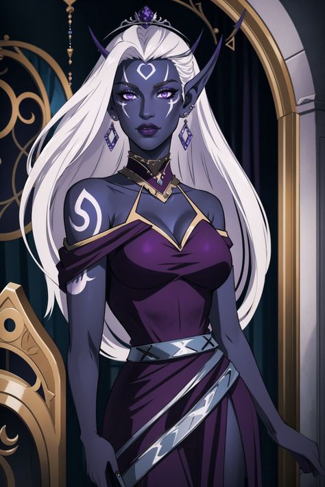 Nightborne in violet dress #fantasy #warcraft #wow #worldofwarcraft #nightborne #elf Night Elf Warcraft, Nightborne Female, Nightborne Elf, Startouch Elf, Astral Elf, Warcraft 2, Wow Elf, Dnd Elves, World Of Warcraft Characters