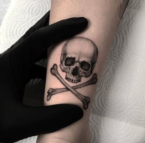 Pirate Brand Tattoo, Skull And Crossbones Tattoo, Crossbones Tattoo, Nautical Drawings, Pirate Skull Tattoos, Small Skull Tattoo, Abstract Tattoo Designs, Pirate Tattoo, Bone Tattoos