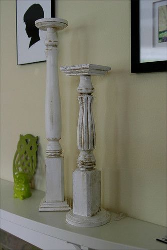 Diy Candlesticks, Diy Wood Candles, Wood Candle Holders Diy, Candle Pillars, Redwood Fence, Spindle Crafts, Decorative Pillars, Candle Stands, Floor Candle