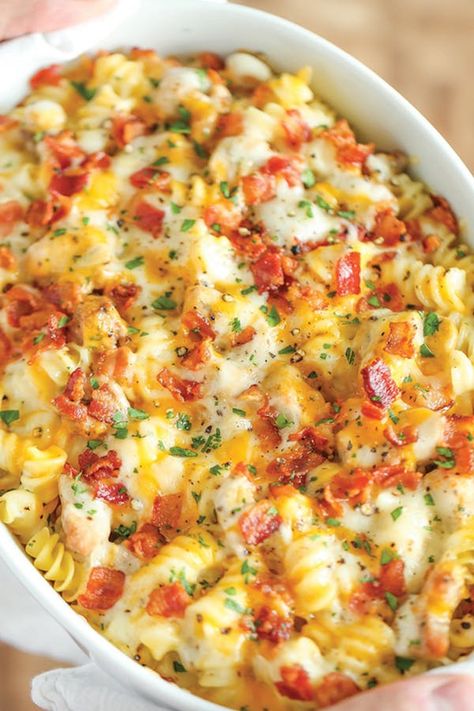 28 Casseroles That Freeze Well and Make Meals a Breeze #purewow #main course #casserole #cooking #recipe #food Moms Food, Resep Makanan Beku, Panini Recipes Chicken, Ranch Casserole, Pasta Casserole Recipes, Resep Pasta, Chicken Bacon Ranch Pasta, Chicken Bacon Ranch Casserole, Chicken Casserole Easy