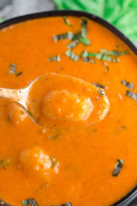 Soup Recipes Meatless, Creamy Tomato Gnocchi, Tomato Gnocchi Soup, Tomato Gnocchi, Soup Italian, Grilled Cheese Croutons, Tomato Tortellini Soup, Cheese Croutons, Recipes Meatless