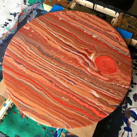 Jupiter Planet Painting, Planet Project, Jupiter Planet, Planet Painting, Fluorescent Paint, Our Galaxy, Classroom Art, Marble Painting, Mural Painting