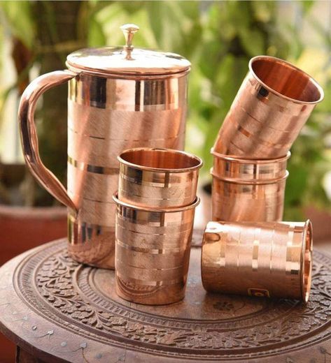 Handmade copper water jug Pitcher Immunity Booster Antibacterial High Quality Copper Anniversary Gift Low White Blood Cells, Yoga Health Benefits, Copper Tumblers, Copper Bottle, Copper Water Bottle, Copper Jug, Copper Utensils, Copper Vessel, Ayurveda Yoga