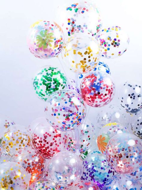 12pcs Sequin Design Balloon, 12 Inch Clear Decorative Balloon For Party | SHEIN USA Design Balloon, Confetti Birthday, Retirement Party, Retirement Parties, Colorful Party, Party Hats, Party Time, Wedding Inspo, Confetti