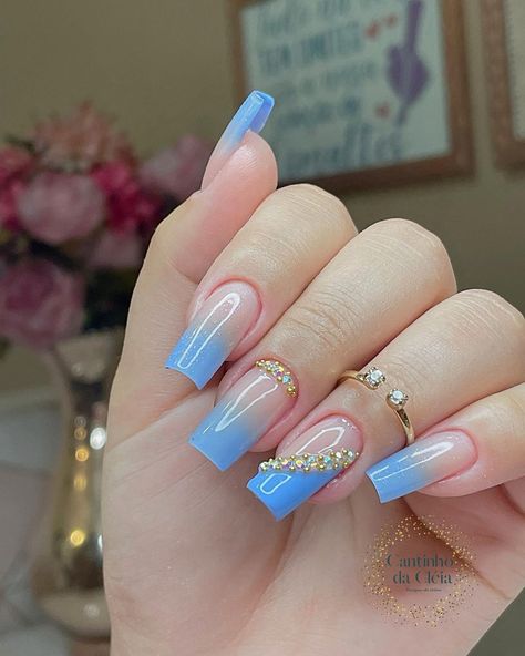 Ambre Nails, Baby Boomers Nails, Blue Nail Art Designs, Love Smiley, Blue Nail Art, Blue Nail Designs, Trendy Nail Design, Baby Boomer, Bridal Nails