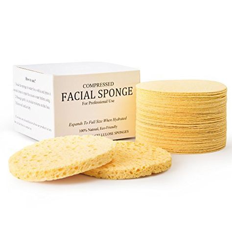 Facial Sponges, MAXSOFT Compressed 100% Natural Cellulose Facial Cleansing Sponges-50 Count Esthetician Supplies, Usa Makeup, Wax Studio, Deep Clean Pores, Face Sponge, Facial Sponges, Natural Sponge, Eco Products, Price List Template