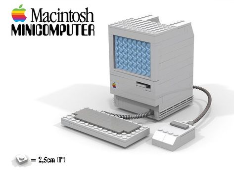 Computer Building, Wouldn't It Be Nice, Computer Set, Apple Macintosh, Lego Builder, Lego Design, Lego Sets, Be Nice, Retro Gaming