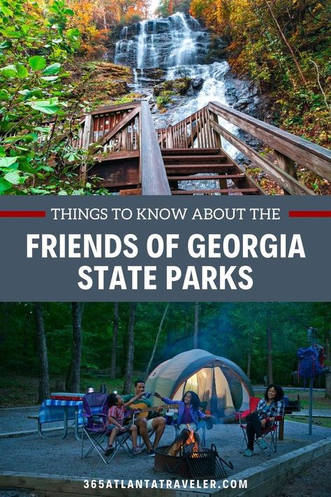 Georgia is home to nearly 50 state parks, each offering outdoor enthusiasts with varying landscapes to explore from waterfalls, kayaking, tons of trails to hike, and more! The mission of Friends is to ensure resources are well protected, maintained, and well preserved for generations to enjoy. The mission of Friends is to partner with, promote and preserve Georgia State Parks and Historic Sites. Vacation Hacks, Hiking In Georgia, Georgia State Parks, State Park Camping, Visit Georgia, Georgia Vacation, Georgia May, Travel America, Georgia Travel