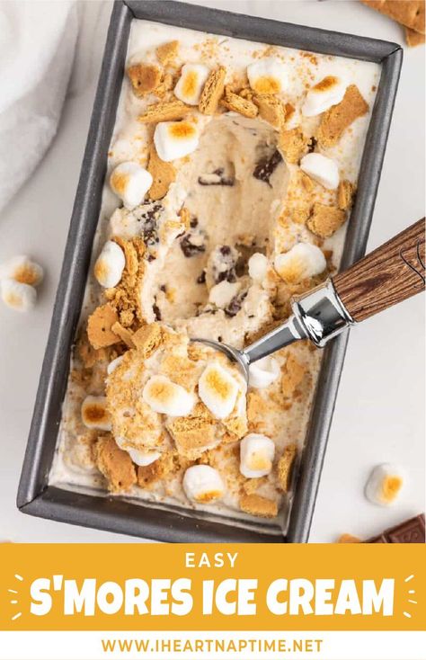 With hot summer days, this s’mores ice cream recipe is the perfect way to enjoy those same delicious flavors in a cool and refreshing form. Every bite is absolute perfection! Graham Cracker Ice Cream, Fudge Popsicles, Marshmallow Ice Cream, Smores Ice Cream, Homemade Strawberry Ice Cream, Vegan Ice Cream Recipe, Ice Cream Mix, I Heart Naptime, Homemade Ice Cream Recipes