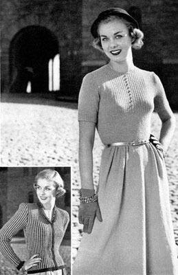 St Augustine Skirt, Blouse & Jacket | Knitting Patterns Jacket Knitting Patterns, Dress Pattern Vintage, Knit Dress Pattern, Vintage Knitwear, Retro Skirt, Dress Patterns Free, Skirt Blouse, Design Moda, Vintage Knitting Patterns