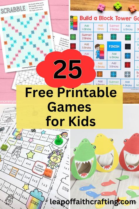 printable games for kids Card Games For Kids Printable, Printable Board Games For Kids Free, Headbandz Game Free Printables, Easy Card Games For Kids, Board Games For Kids 4-6, Printable Board Games For Kids, Classroom Birthday Treats, Activities For Pre K, Interactive Games For Kids