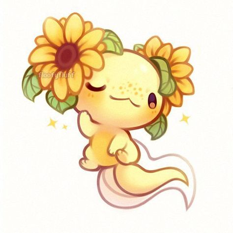 Little Drawings, Cute Animal Drawings Kawaii, Cute Little Drawings, Pop Of Color, Cute Animal Drawings, Animal Drawings, Cute Art, Sunflower, Drawings