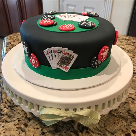 Poker Cake, Casino Birthday, Gambling Cake, Casino Party, Poker, Custom Cakes, How To Make Cake, Birthday Cake, Baking