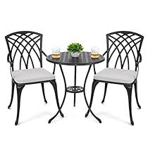 Patio Table And Chairs, Bistro Table Set, Round Dining Table Sets, Bistro Furniture, Bistro Table Outdoor, Table Bistrot, Aluminum Chairs, Outdoor Bistro Set, Aluminum Patio