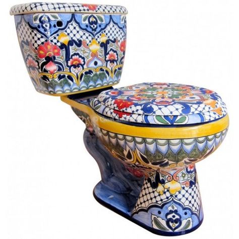 Talavera Toilet, Colored Toilets, Toilet Tank Cover, Square Toilet, Design Toilet, Soap Dish For Shower, Ceramic Toilet, Bidet Attachment, Copper Bathtubs