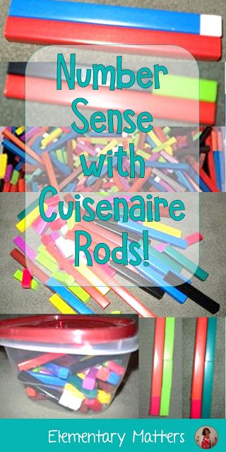 Number Sense with Cuisenaire Rods: this post discusses the importance of Number Sense, and gives some suggestions on developing number sense with the use of Cuisenaire Rods. (Includes a freebie!) Cuisenaire Rods Activities, Cuisenaire Rods, Math Graphic Organizers, Math Centers Middle School, Elementary Learning, Common Core Kindergarten, Math Number Sense, Fourth Grade Math, Ten Frames