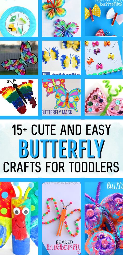 Butterfly Crafts For Preschool, Preschool Butterfly Crafts, Butterfly Crafts For Toddlers, Butterfly Activities For Preschool, Easy Diy Butterfly, Butterfly Craft Ideas, Butterfly Activities, Butterfly Crafts Preschool, Butterfly Art And Craft