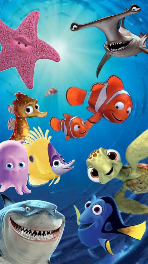 Finding Nemo Scenes, Nemo Wallpaper Iphone, Finding Nemo Aesthetic, Finding Nemo Art, How To Draw Nemo, Nemo Turtle, Finding Nemo Turtle, Sandpit Ideas, Dory Drawing