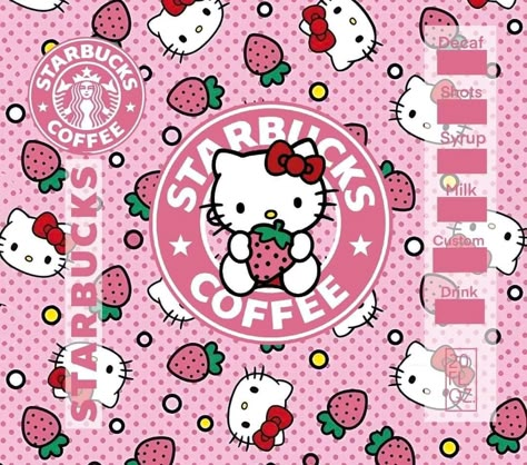 Coffee Sublimation, Starbucks Design, Sublimation Ideas Projects, Jelly Wallpaper, Dark Art Photography, Sublimation Ideas Projects Inspiration, Cartoons Characters, Hello Kitty Aesthetic, Cup Wraps