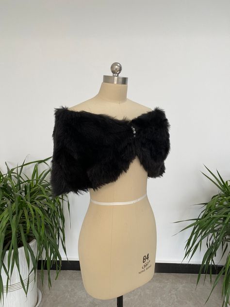 Faux Fur Fabric Wedding Faux Fur Material >>Fabric : Faux Fur >>Color :Black, Ivory,white >>Size :  One size fits all If you need a larger size, Please contact us before purchase Transportation time in Europe and America: 15-25 working days, Other countries: 20-35 working days Fur Shoulder Cape, Fur Shrug Outfit, Fur Material Fabrics, Black Fur Shawl, Prom Jacket, Sinful Clothing, Faux Fur Wedding, Bridal Coat, Bride Jacket