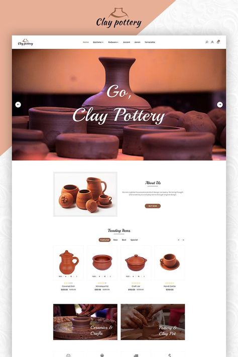 Clay Business, Food Web Design, Book Guide, Pottery Store, Ceramics Art, Pottery Pot, Ecommerce Design, Pottery Crafts, Catalog Design