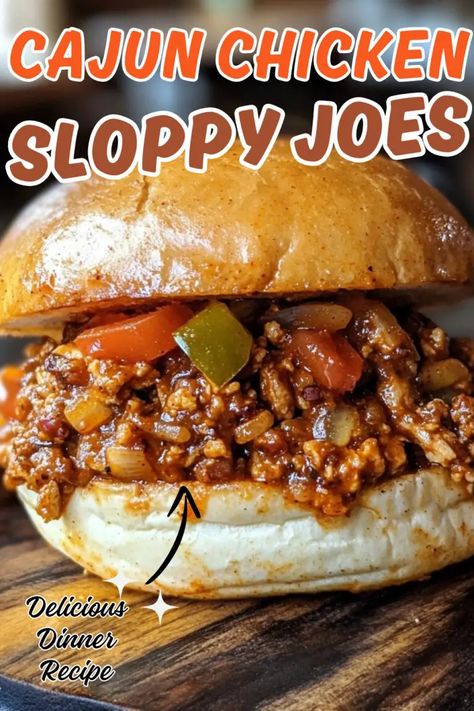 Delicious Cajun Chicken Sloppy Joes - Delicious Recipes - Easy Cooking Ideas and Tasty Dishes Classic Sloppy Joe Recipe, Cheesecake Crescent Rolls, Lake Recipes, Alaska Food, Chicken Sloppy Joes, Steak Burger, Easy Cooking Ideas, Sloppy Joes Recipe, Garlic Butter Chicken