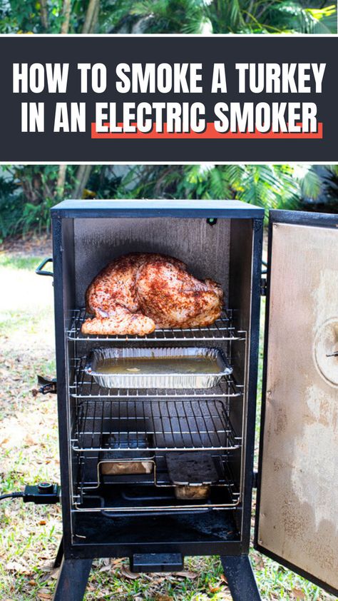 Whole turkey smoking in an electric smoker. Electric Smoker Turkey, Smoker Turkey, Vertical Smoker, Moist Turkey Recipes, Best Turkey Recipe, Best Beef Stroganoff, Smoker Recipes Electric, Cajun Turkey, Turkey Thighs