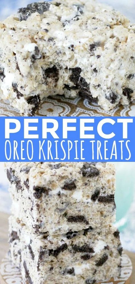 Recipes With Oreo Crumbs, Recipes With Oreo Cookies, Oreo Krispies, Oreo Rice Crispy Treats, Oreo Krispie Treats, Marshmellow Treats, Oreo Recipe, Oreo Rice, Crushed Oreo