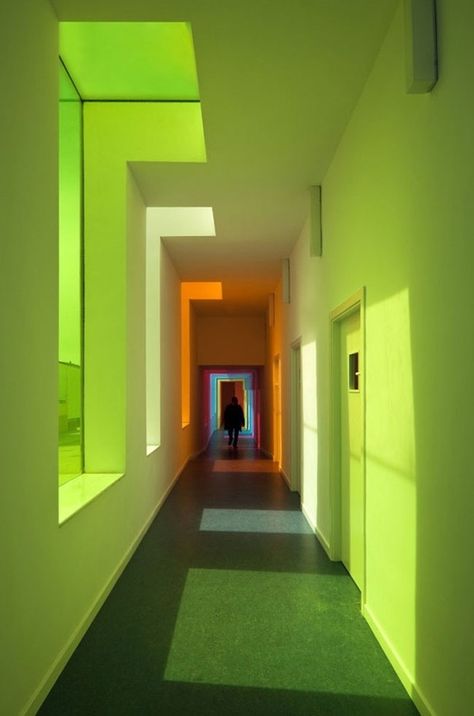 Colorful Places, Green Collection, Bright Lights, Green Aesthetic, 인테리어 디자인, Shades Of Green, Color Inspiration, Lime Green, Interior Architecture