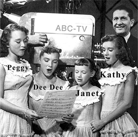 The Lennon Sister of the Lawrence Welk Show. They were a young, crisply harmonic quartet of sisters who called themselves simply The Lennon Sisters and they made their singing TV debut in 1955 on Lawrence Welk's old-fashioned variety show with sixteen-year-old Dianne (Dee Dee), fourteen-year-old Peggy, twelve-year-old Kathy, and nine-year-old Janet Lennon on board. Old Tv Shows 1960s Tv Series, The Lawrence Welk Show, Lennon Sisters, The Lennon Sisters, Tv Kids, Lawrence Welk, This Is Your Life, Classic Television, Abc Tv