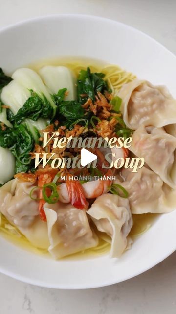 Sylvia Nguyen on Instagram: "✨We’re making one of personal favourite soup dishes today: Vietnamese Wonton Soup (mi hoành thánh) 🍜 Stay tuned for my video on how to make your own broth! FULL recipe link in my bio 😊 . . #vietnamesefood #noodlesoup #eggnoodles #comfortfood #asianfood #homecooking #homemade #homecooked #recipe" Vietnamese Wonton Soup, Soup Dishes, Vietnamese Soup, Wonton Noodles, Soup Dish, Egg Noodles, Vietnamese Recipes, Noodle Recipes, Cooking Videos