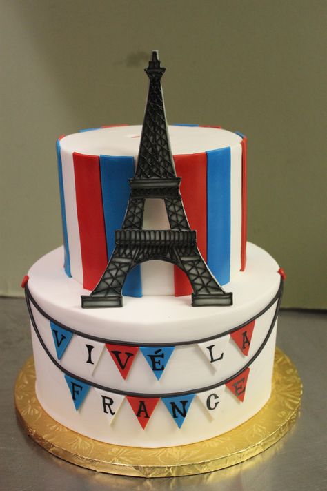 France Themed Cake, France Cake, Cricket Theme Cake, French Cakes, Farewell Cake, French Cake, Flag Cake, France Flag, Au Pair