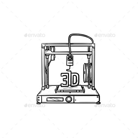 3D Printer Hand Drawn Outline Doodle Icon #Drawn, #Hand, #Printer, #Icon 3d Printer Illustration, Printer Logo Design, 3d Printer Logo Design, 3d Printing Logo, Printer Clipart, Printer Drawing, Printer Vector, Printer Logo, Cnc Logo