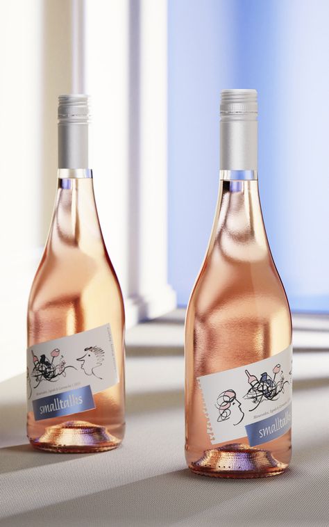 Smalltalks Rosé Artistic Wine Label Design – Packaging Of The World Artistic Wine Labels, Rose Wine Label, Wine Bottle Label Design, Stara Zagora, Wine Packaging Design, Sauce For Rice, Bottle Label Design, Wine Label Design, Beer Packaging