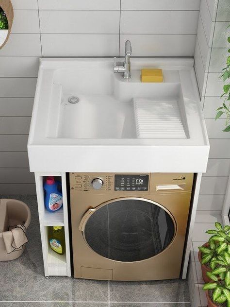 Washing Machine Cabinet, Desain Pantry, Laundry Room Layouts, Laundry Design, Interior Design Your Home, Modern Laundry Rooms, Smart Home Design, Laundry Room Diy, Kitchen Design Plans