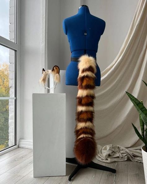 How To Make A Cat Tail, Fursuit Tail Ideas, Diy Tail, Cat Tail Costume, Fursuit Tail, Therian Gear, Cat Costume Diy, Leopard Ears, Tail Pattern