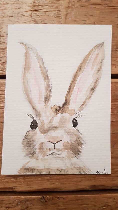 Easter Card Ideas Drawing, Bunny Watercolor Painting Easy, Easter Card Watercolor, Easter Watercolor Cards Ideas, Watercolour Easter Cards, Easter Watercolor Cards, Watercolor Easter Cards, Watercolour Easter, Watercolor Bunnies