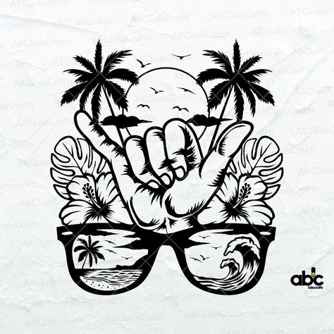 Shaka Summer Vibes Svg File | Summer Svg | Summer Clipart | Shaka Clipart | Yolo Svg | Png DXF Jpg Eps File for Cricut Silhouette Printable Good Vibes Only Drawing, Design On Shirts Ideas, Printing Designs On T Shirts, Design T Shirts Ideas, Shaka Tattoo, Hawaii Svg, Cool Clipart, Shaka Sign, Hawaii Design