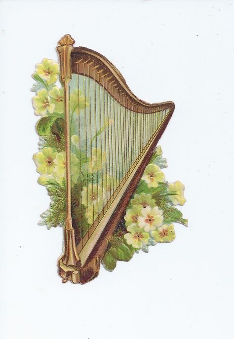 Victorian harp image Harp Painting, Harp Aesthetic, Profetic Art, Harp Art, Victorian Ornaments, Christmas Victorian, Celtic Harp, Irish Harp, Harps Music