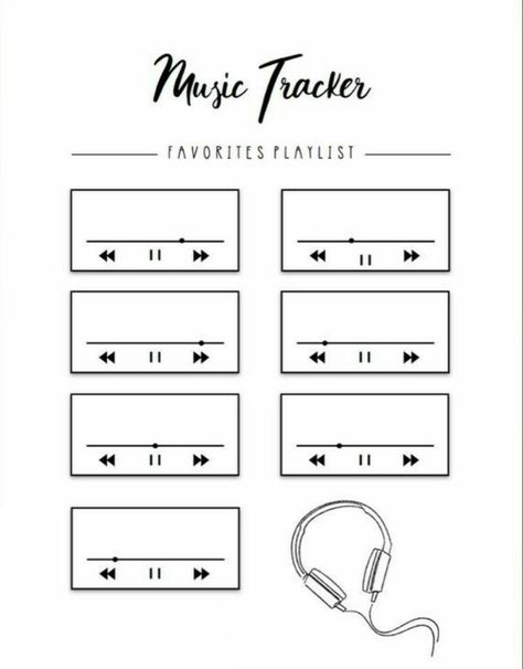 Journaling Music Playlist, Bujo Music Playlist, Bujo Music Tracker, Playlist Ideas Journal, Playlist Design Layout, Playlist Template Aesthetic, Collanote Templates, My Playlist Journal, Playlist Journal Ideas