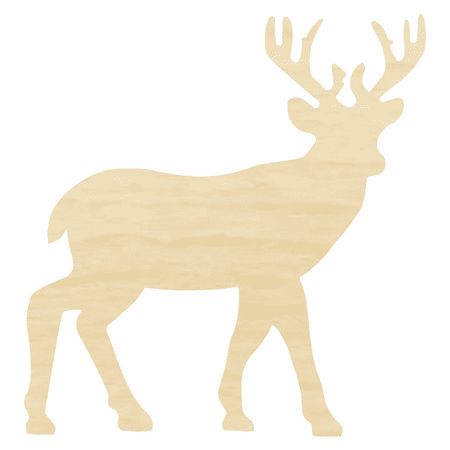 The unpainted Buck #2 wood cutout is a shape that we make in our production facilities using quality plywood and cut with a laser. 100% made in the USA! The unfinished Buck#2 wooden shape comes in 4 different sizes, a Small version measuring 4.75" x 5" (Package of 10), Medium 7.75" x 8" (Sold Individually), Large 11.75" x 12" (Sold Individually) and Jumbo 17.5" x 18" (Sold Individually), all cut from 1/8" and 1/4" Baltic Birch Plywood. We have many customers that use this buck cut out to decorat Wood Deer Diy, Bigfoot Cutout Pattern, Plywood Reindeer Pattern, Wooden Cow Cutout, Deer Head Wood Cutout, Large Mason Jars, Wood Stars, Wood Worker, Wooden Cutouts