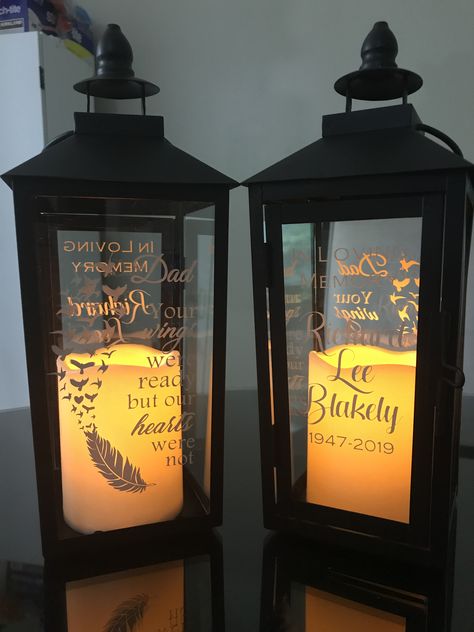 Memorial Lantern Memorial Lanterns Diy, Lantern Quotes, Remembrance Ideas, Lantern Drawing, Lanterns Diy, Memorial Lanterns, Garden Lantern, Lantern Ideas, Chalkboard Ideas