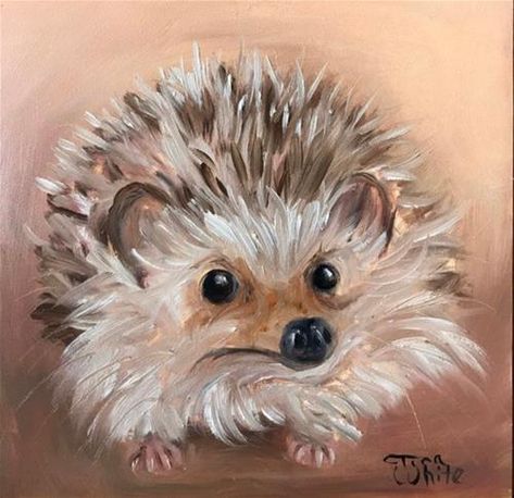 DPW What's New - Affordable Original Fine Art and Artist Websites How To Draw A Hedgehog, Animal Paintings Acrylic Wildlife Art, Hedgehog Painting, Cabin Painting, Pastel Cat, Animal Paintings Acrylic, Hedgehog Art, Canvas Painting Designs, Rabbit Art