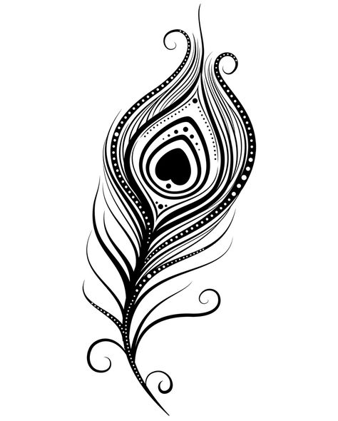 Peacock Feather Coloring Page | Clipart Panda - Free Clipart Images Tattoo Plume, Peacock Feather Drawing, Feather Clipart, Peacock Feather Art, Images Noêl Vintages, Peacock Drawing, Feather Illustration, Peacock Feather Tattoo, Peacock Tattoo