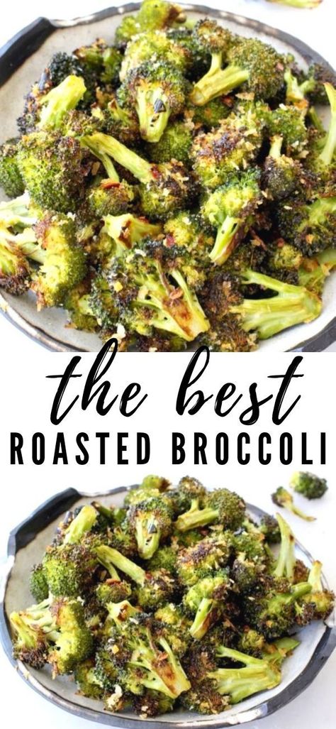 The best roasted broccoli recipe ever with lemon and garlic, crispy at the edges and perfectly tender in the center. #PlantBased #Vegan #easyrecipes #healthyrecipes #broccolirecipe #veganrecipe Best Roasted Broccoli, Roasted Broccoli Recipe, Broccoli Recipe, Diner Recept, Roasted Broccoli, Broccoli Recipes, Veggie Dishes, Roasted Veggies, Vegetable Side Dishes