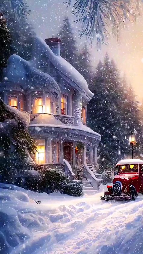 Winter Scenes Christmas, Live Wallpaper Christmas, Christmas Moving Wallpaper, Winter Live Wallpaper, Animated Winter Wallpaper, Winter Scenes Wonderland, Animated Christmas Pictures, Beautiful Christmas Scenes, Winter Christmas Scenes