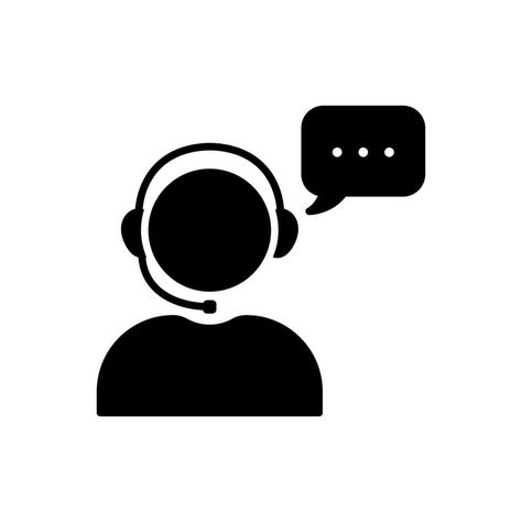 Support Customer Service Silhouette Icon. Online Call Center Agent in Headset Black Pictogram. Hotline Assistant in Headphone with Speech Bubble Icon. Isolated Vector Illustration. Headphones Icon, Call Center Agent, Language Icon, Call Icon, Lime Popsicles, Bubble Icon, Support Icon, Pictogram Design, Support Logo