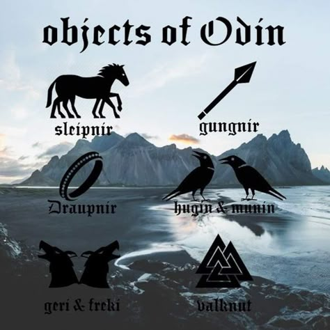 Norse Animals, Norse Tattoo Design, Odin Mythology, Odin Norse Mythology, Odin Symbol, Arte Viking, Norse Paganism, Viking Quotes, Symbole Viking