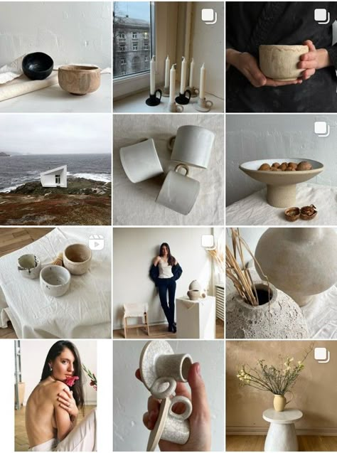 Pottery Instagram Feed, Ceramics Photoshoot, Interior Design Feed, Pop Up Photography, Pottery Photoshoot, Instagram Page Design, Ceramic Aesthetic, Pottery Aesthetic, Art On Ceramic